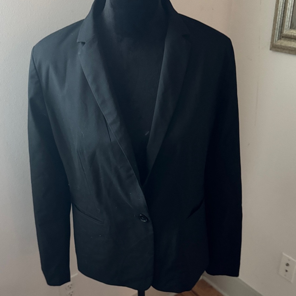 Ann Taylor Petites single front Classic Black Women's‎ Blazer suit coat Sz 12P
